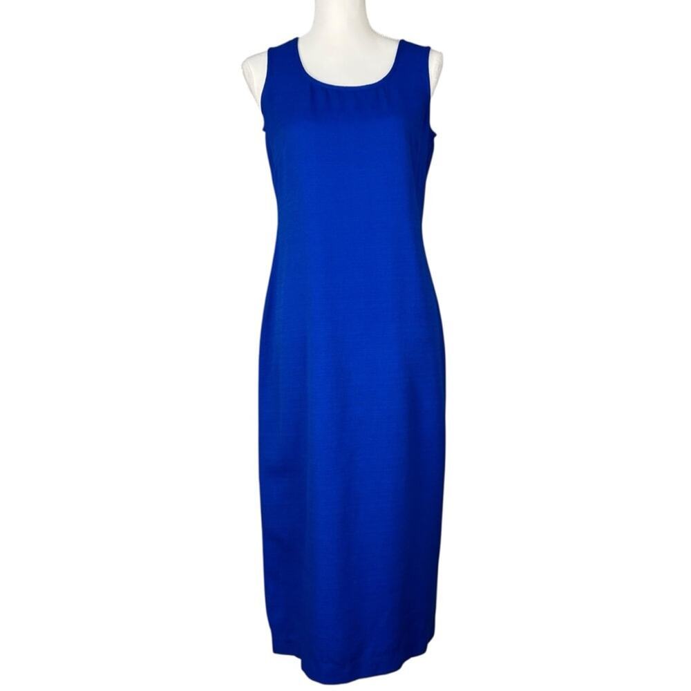 karin stevens petites vintage blue sleeveless dress size 8